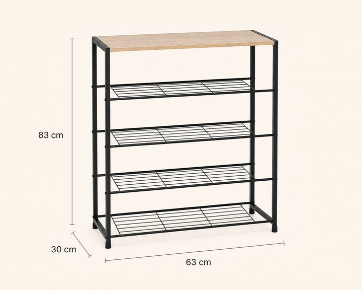 Estante Metálico para Zapatos de 5 Niveles MDF AINSA - imagen 5