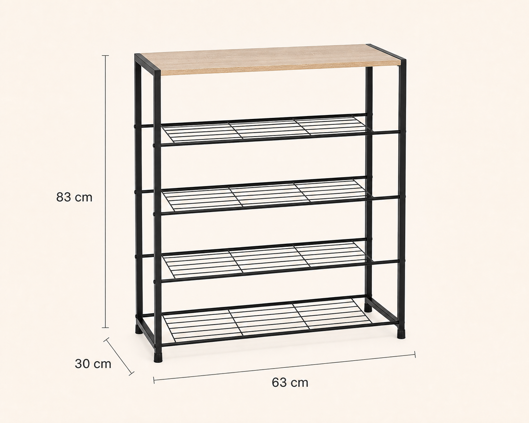 Estante Metálico para Zapatos de 5 Niveles MDF AINSA