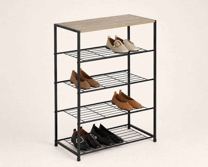 Estante Metálico para Zapatos de 5 Niveles MDF AINSA