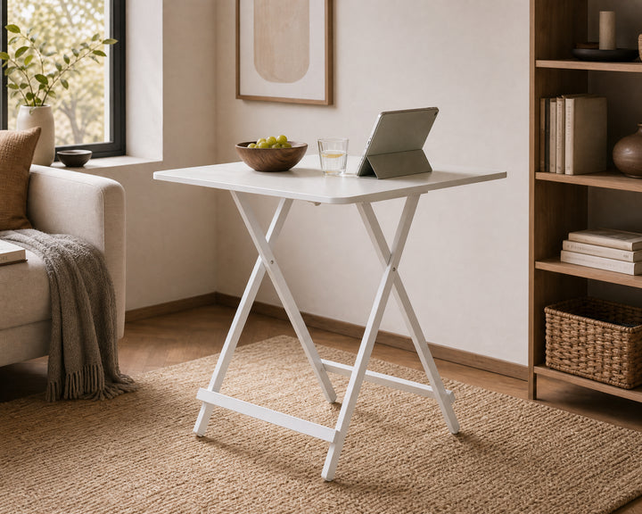 Mesa Plegable Cuadrada de Metal, 70x70 cm, Multifuncional