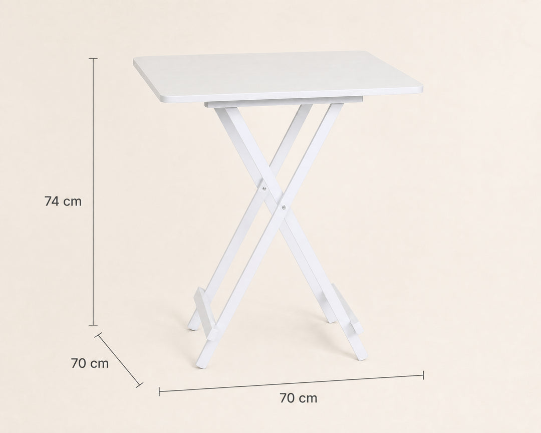 Mesa Plegable Cuadrada de Metal, 70x70 cm, Multifuncional