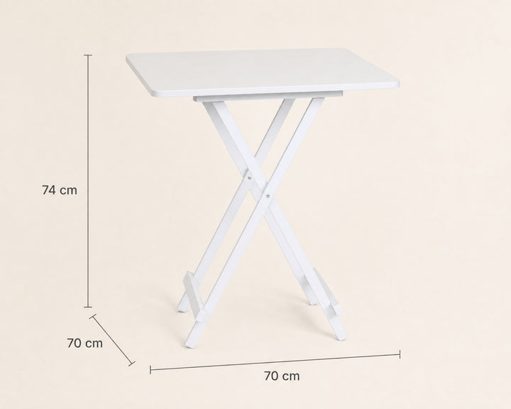 Mesa Plegable Cuadrada de Metal, 70x70 cm, Multifuncional