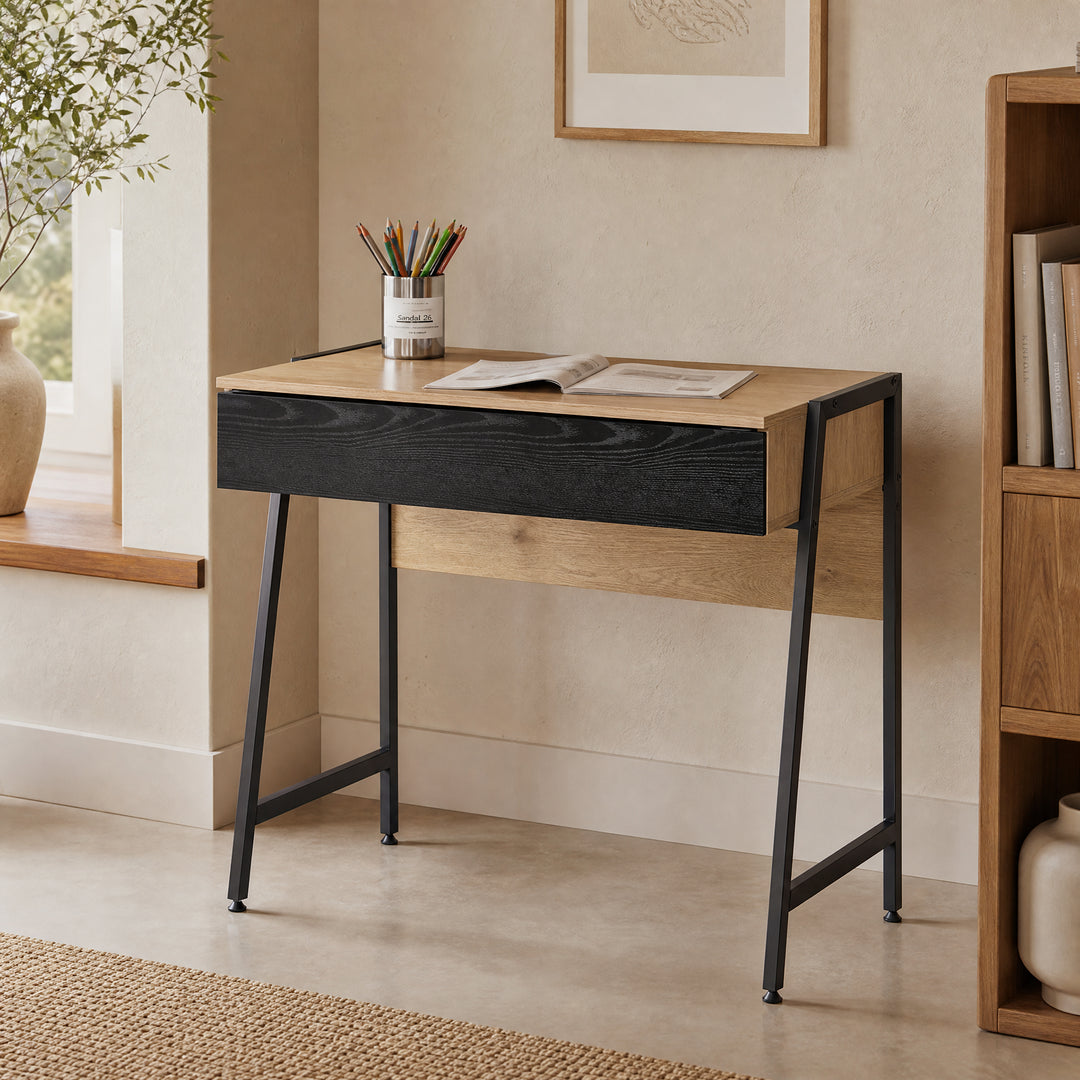 Consola Escritorio Urban en Metal y Madera - 83 cm