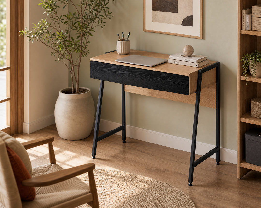 Consola Escritorio Urban en Metal y Madera - 83 cm