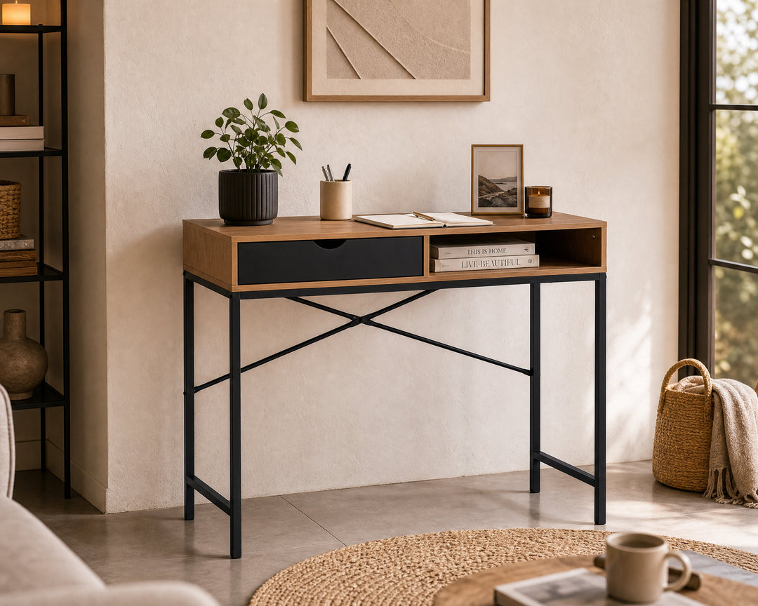 Consola Escritorio Soho con Compartimento y Diseño Moderno