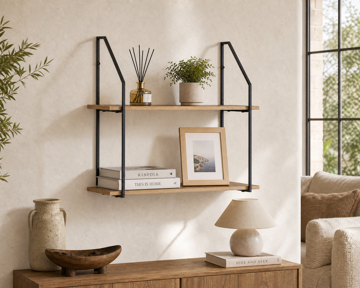 Estante de Pared Metálico NEXO de Dos Alturas, 60cm