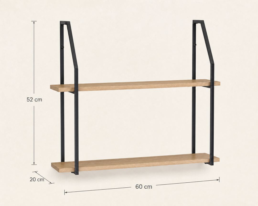 Estante de Pared Metálico NEXO de Dos Alturas, 60cm