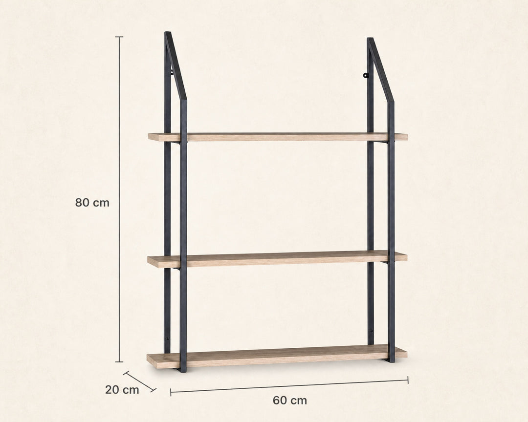 Estantería de Pared en Metal con 3 Niveles NEXO 60x20x80 cm - imagen 5