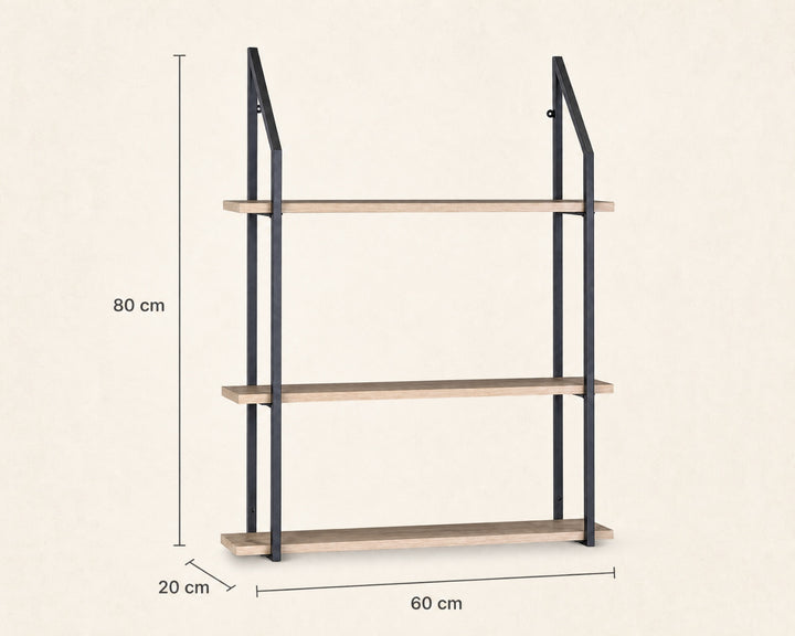 Estantería de Pared en Metal con 3 Niveles NEXO 60x20x80 cm - imagen 5