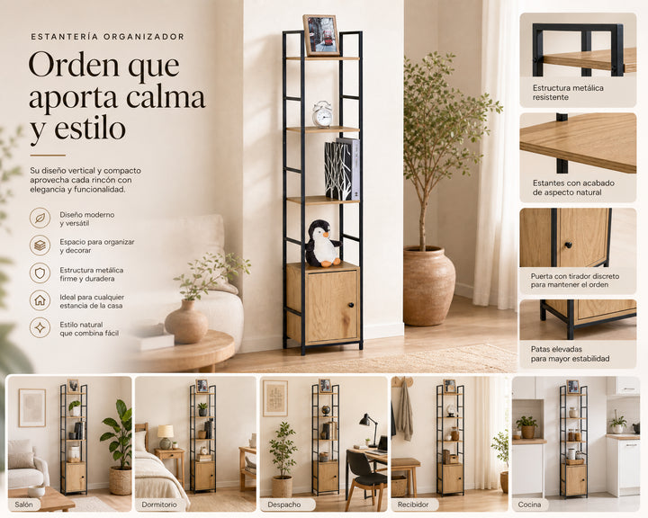 Estantería Metálica Ordesa 4 Niveles con Puerta Inferior