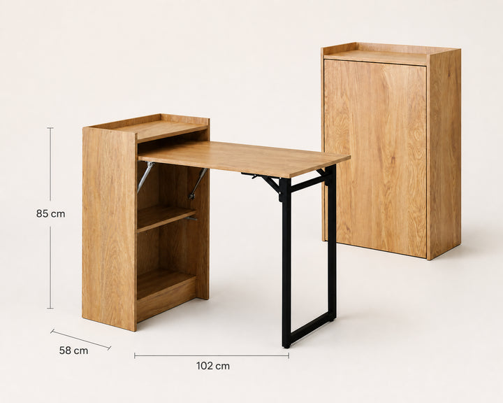 Escritorio Plegable Foldy de MDF con Almacenaje Integrado