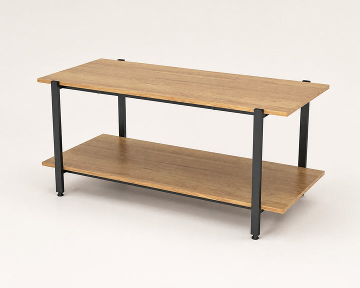 Mesa Auxiliar Nexo con 2 Estantes de Metal y Madera
