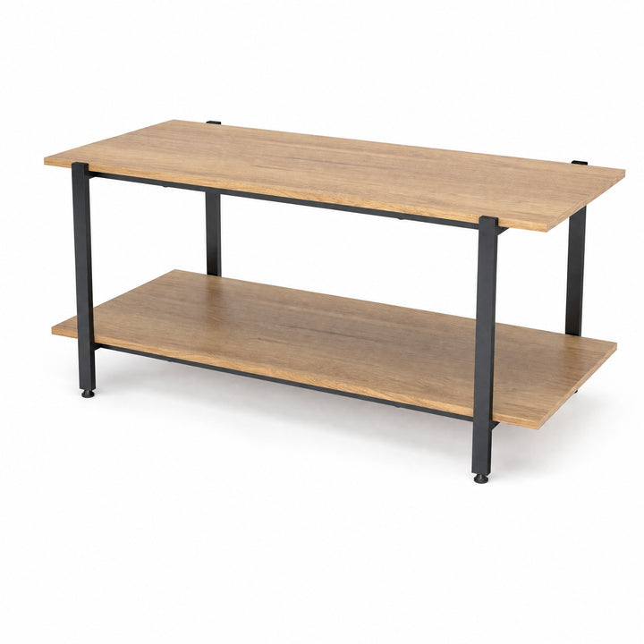 Mesa Auxiliar Nexo con 2 Estantes de Metal y Madera - imagen 9