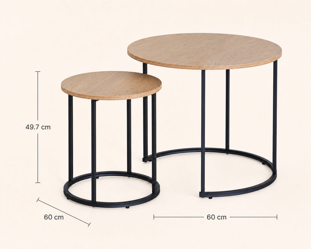 Set de Mesas Auxiliares Nexo con Acabado en Metal