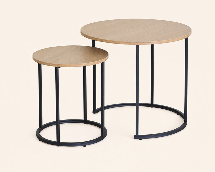 Set de Mesas Auxiliares Nexo con Acabado en Metal