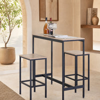 Mesa Bar NEXO con 2 Taburetes de Metal Compacto