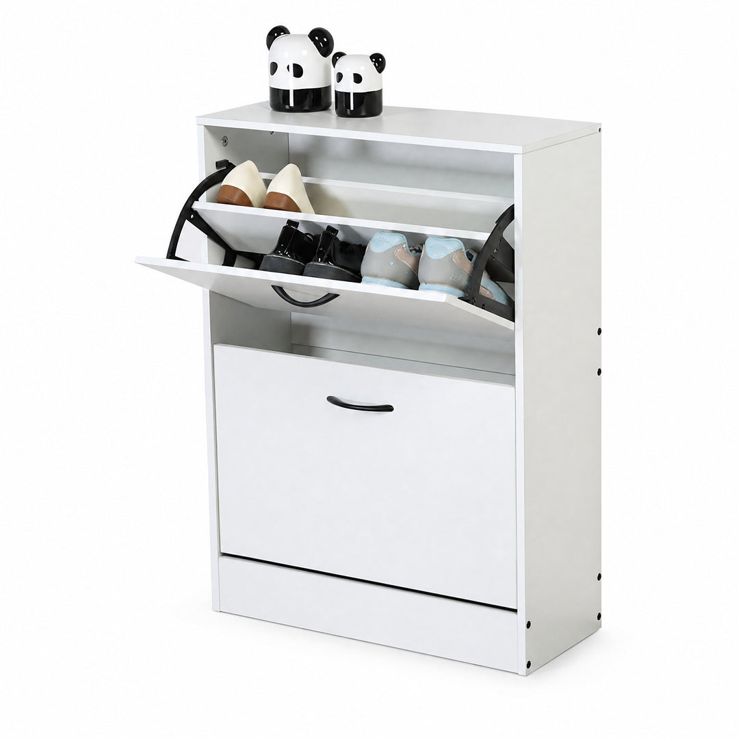 Zapatero Blanco MDF, 2 Alturas, Ahorrador de Espacio - imagen 9