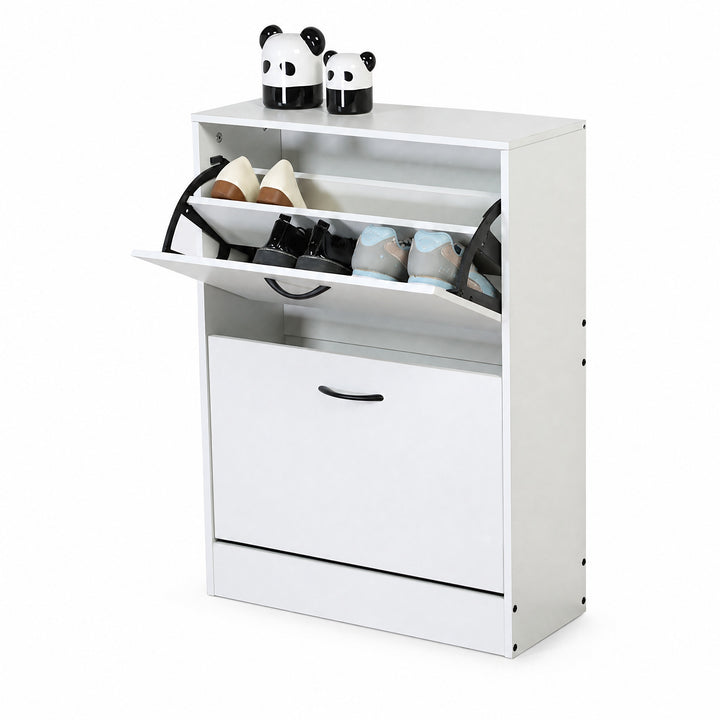 Zapatero Blanco MDF, 2 Alturas, Ahorrador de Espacio - imagen 9