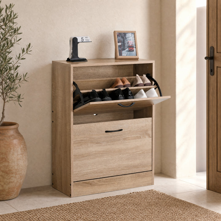 Zapatero de Madera 2 Alturas Walky con Diseño Compacto