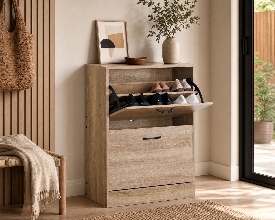 Zapatero de Madera 2 Alturas Walky con Diseño Compacto