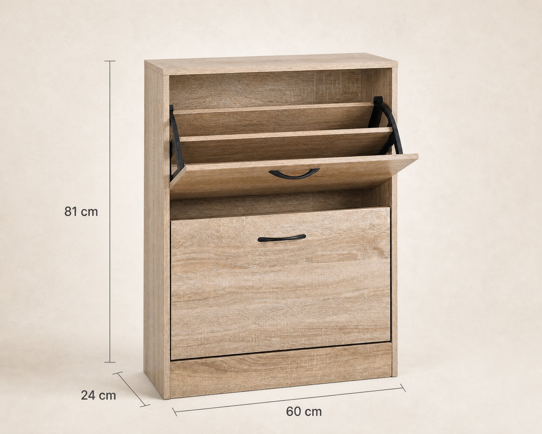 Zapatero de Madera 2 Alturas Walky con Diseño Compacto