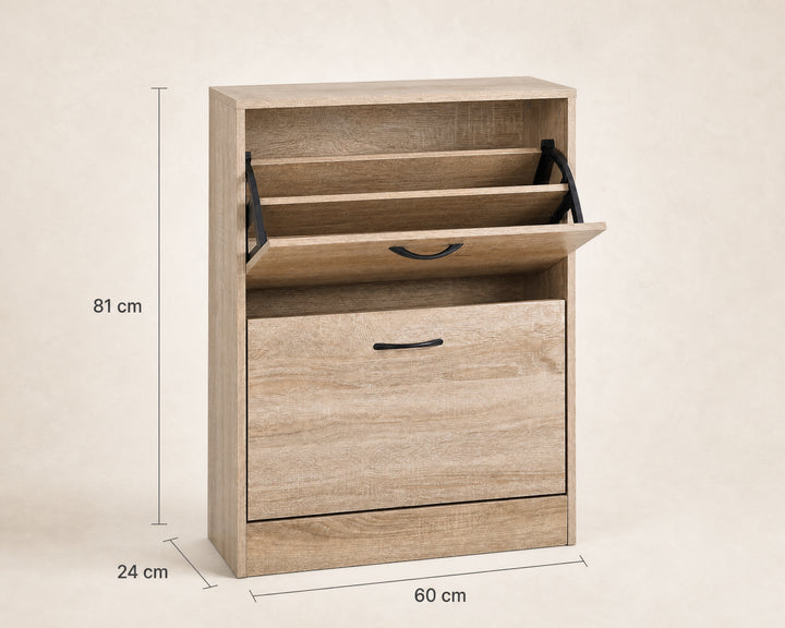 Zapatero de Madera 2 Alturas Walky con Diseño Compacto