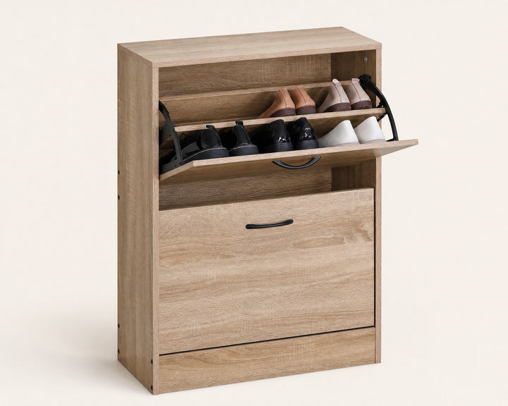 Zapatero de Madera 2 Alturas Walky con Diseño Compacto