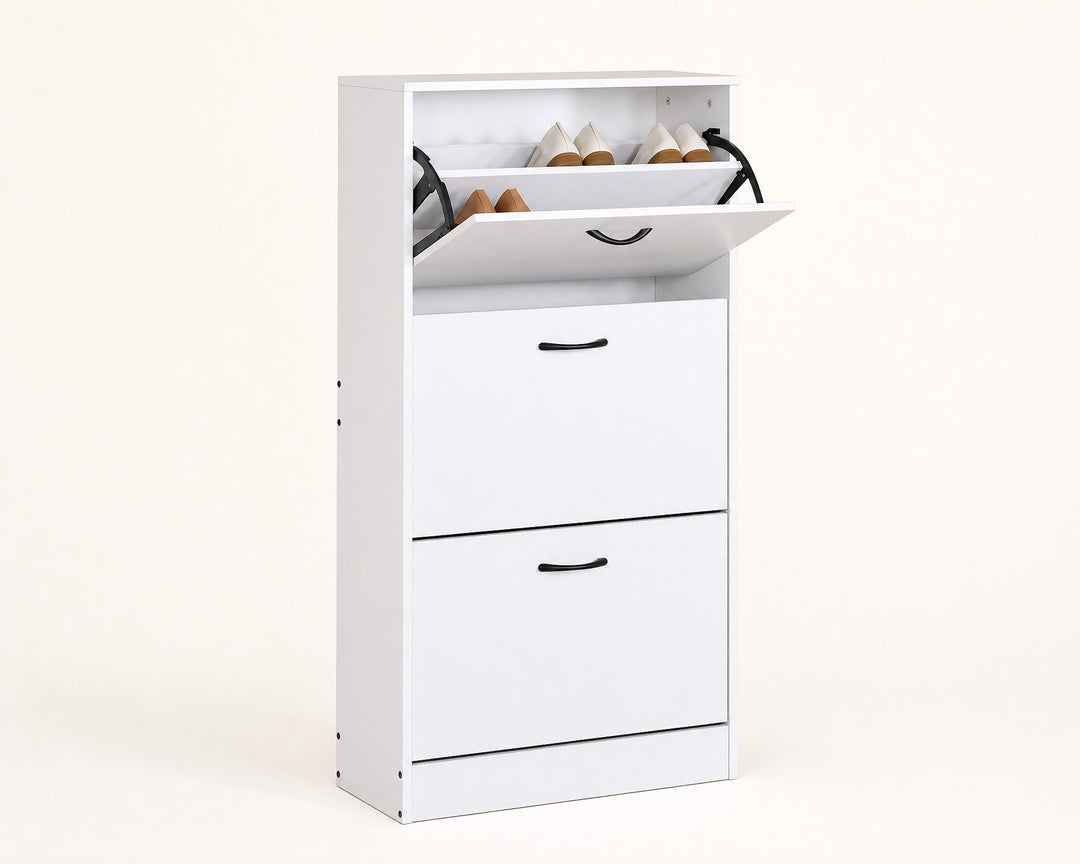 Zapatero Blanco de MDF 3 Alturas - Espacio Maximizado