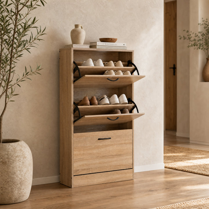 Zapatero de Madera 3 Niveles WALKY con Gran Capacidad