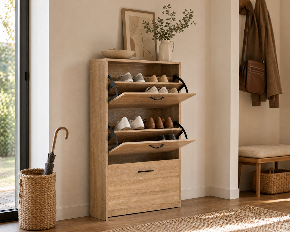 Zapatero de Madera 3 Niveles WALKY con Gran Capacidad