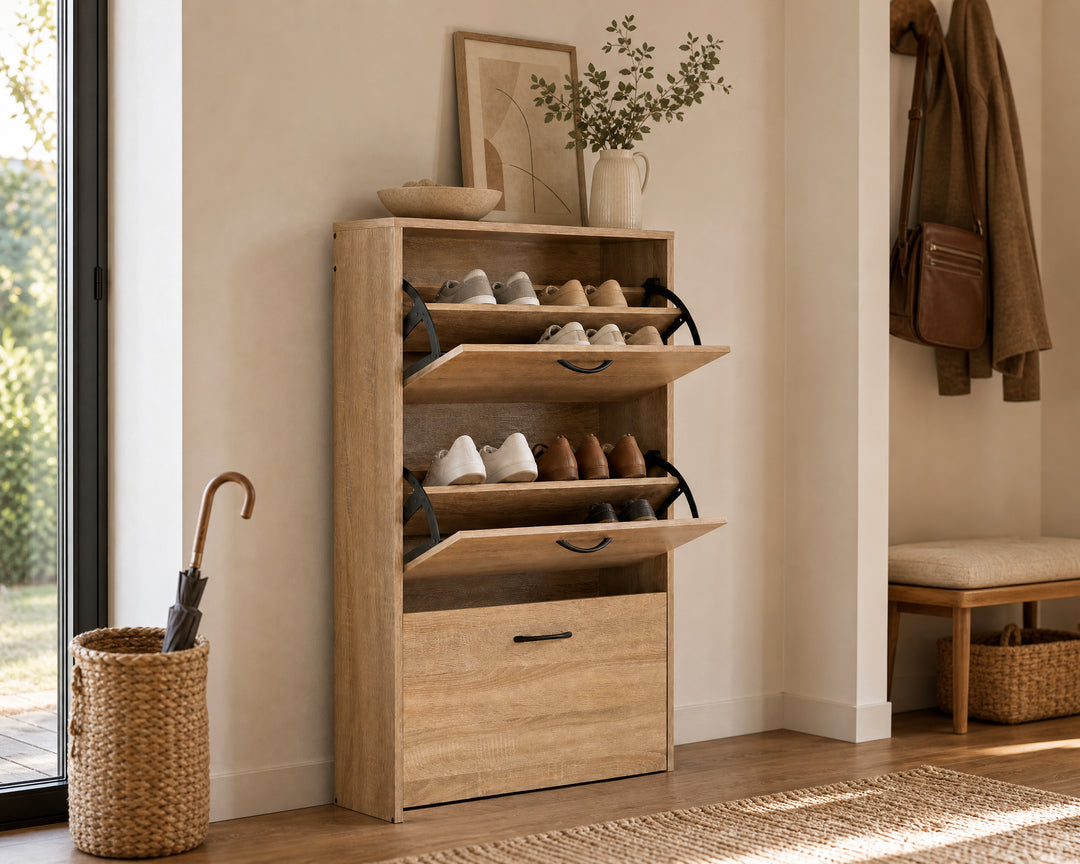 Zapatero de Madera 3 Niveles WALKY con Gran Capacidad