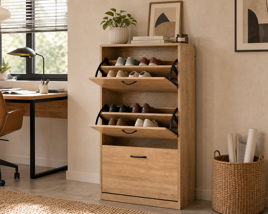 Zapatero de Madera 3 Niveles WALKY con Gran Capacidad