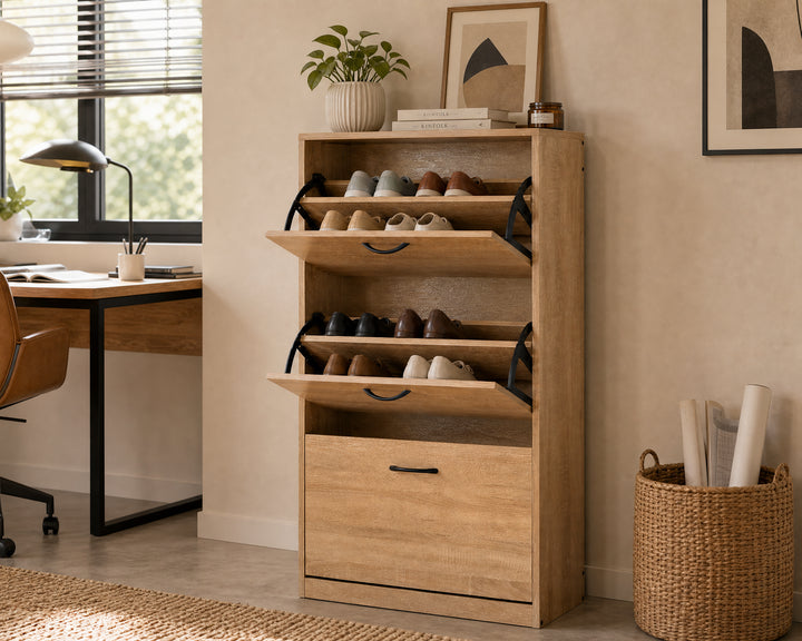 Zapatero de Madera 3 Niveles WALKY con Gran Capacidad