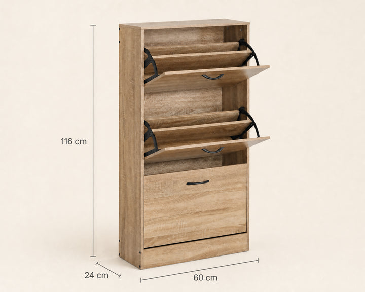 Zapatero de Madera 3 Niveles WALKY con Gran Capacidad
