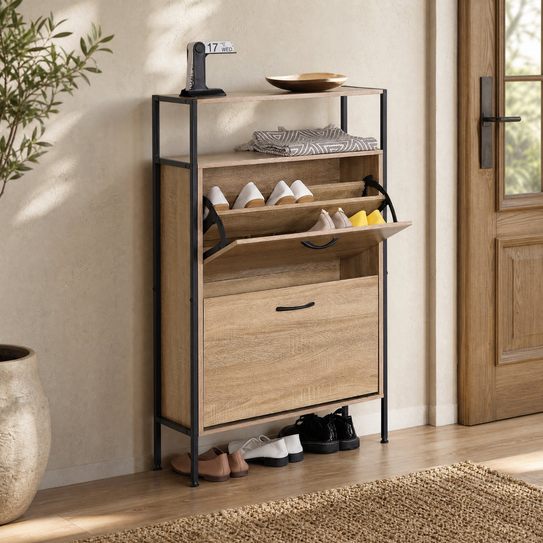 Zapatero Spaceline de Metal con Estante Superior 105 cm