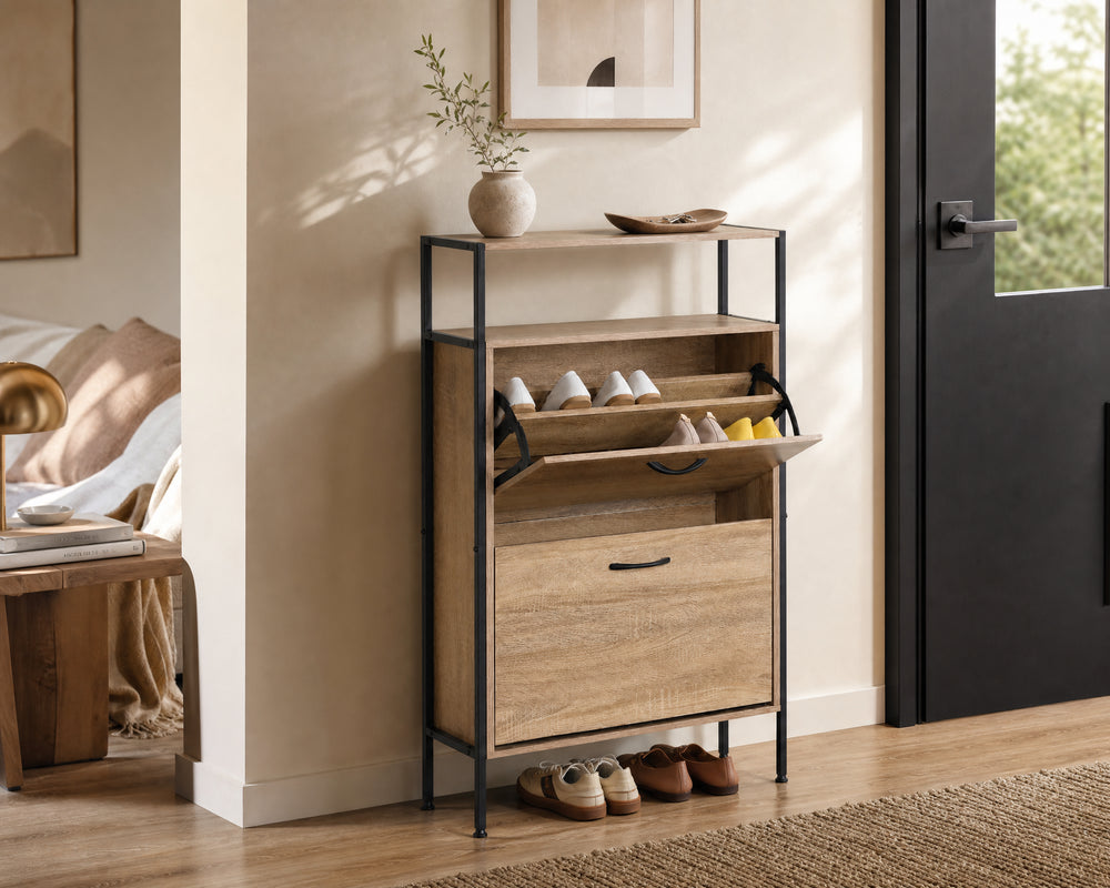 Zapatero Spaceline de Metal con Estante Superior 105 cm