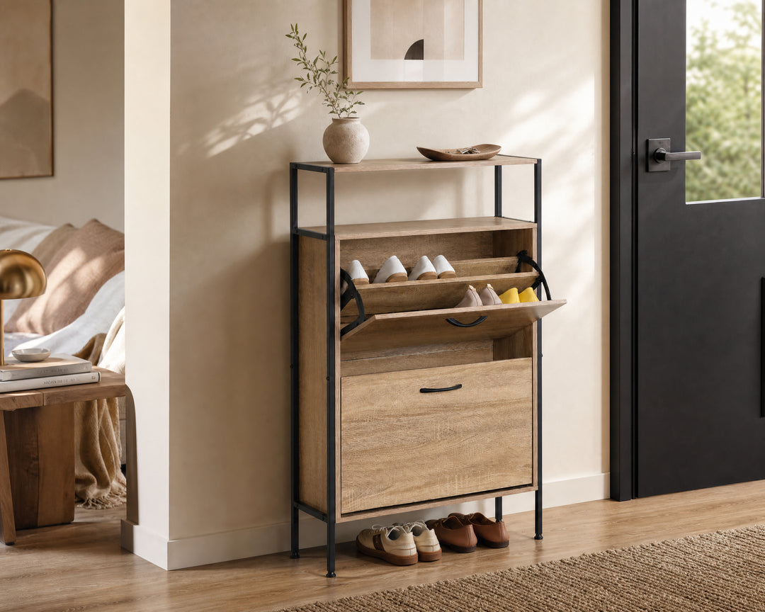 Zapatero Spaceline de Metal con Estante Superior 105 cm