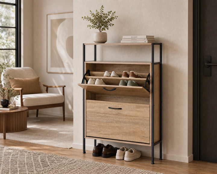 Zapatero Spaceline de Metal con Estante Superior 105 cm
