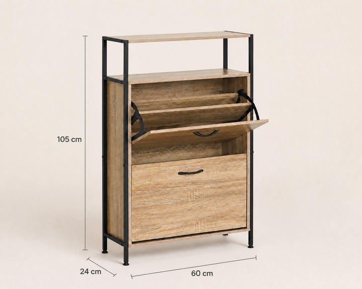 Zapatero Spaceline de Metal con Estante Superior 105 cm