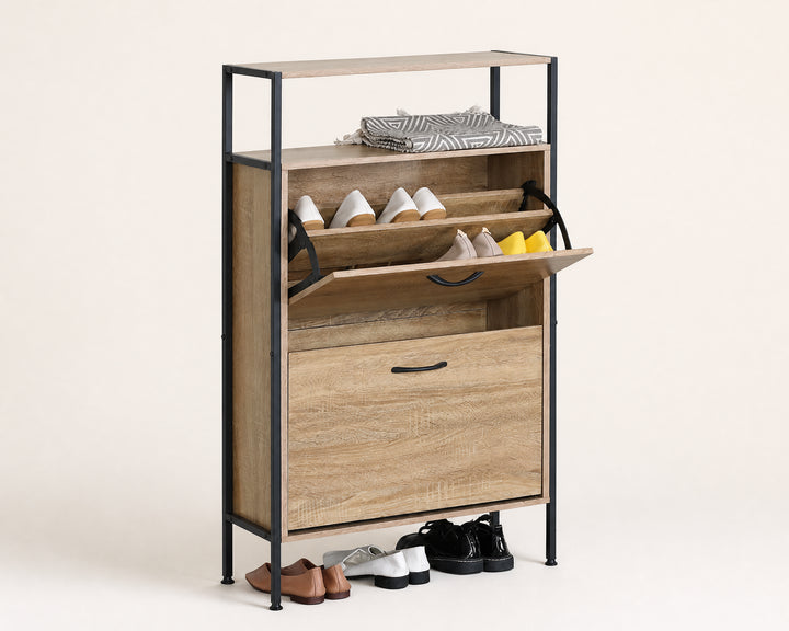 Zapatero Spaceline de Metal con Estante Superior 105 cm
