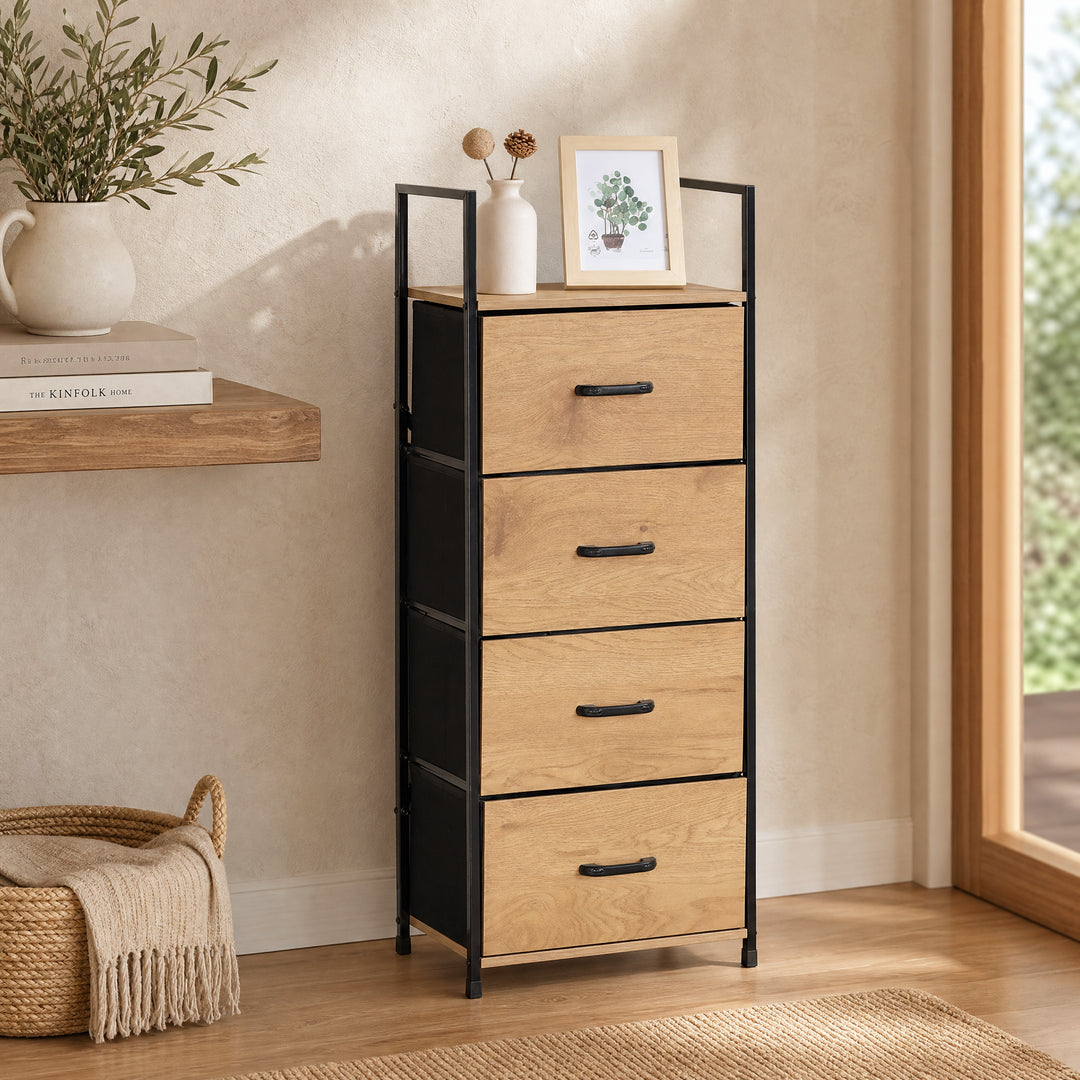 Cajonera Auxiliar SpaceLine 4 Cajones Metal y Madera