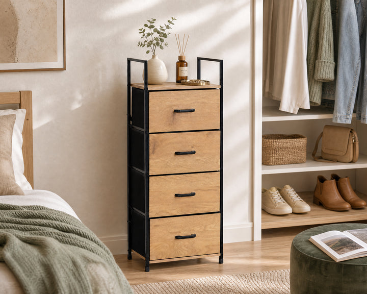 Cajonera Auxiliar SpaceLine 4 Cajones Metal y Madera