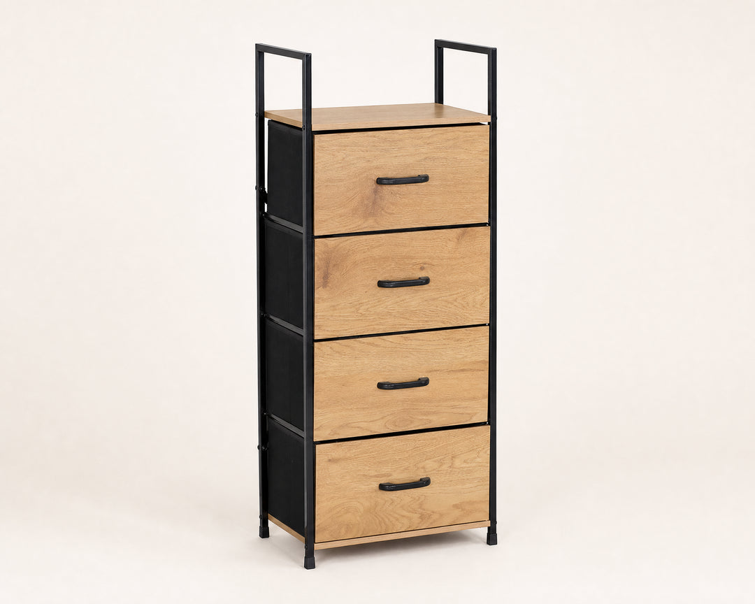 Cajonera Auxiliar SpaceLine 4 Cajones Metal y Madera