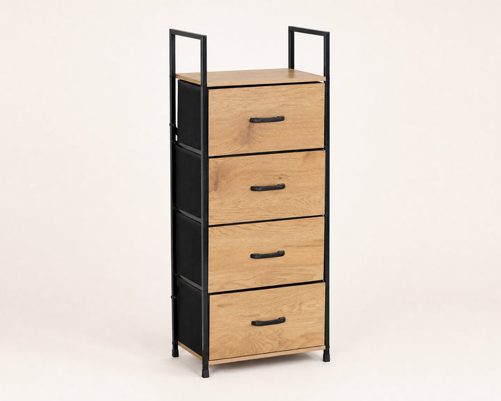 Cajonera Auxiliar SpaceLine 4 Cajones Metal y Madera