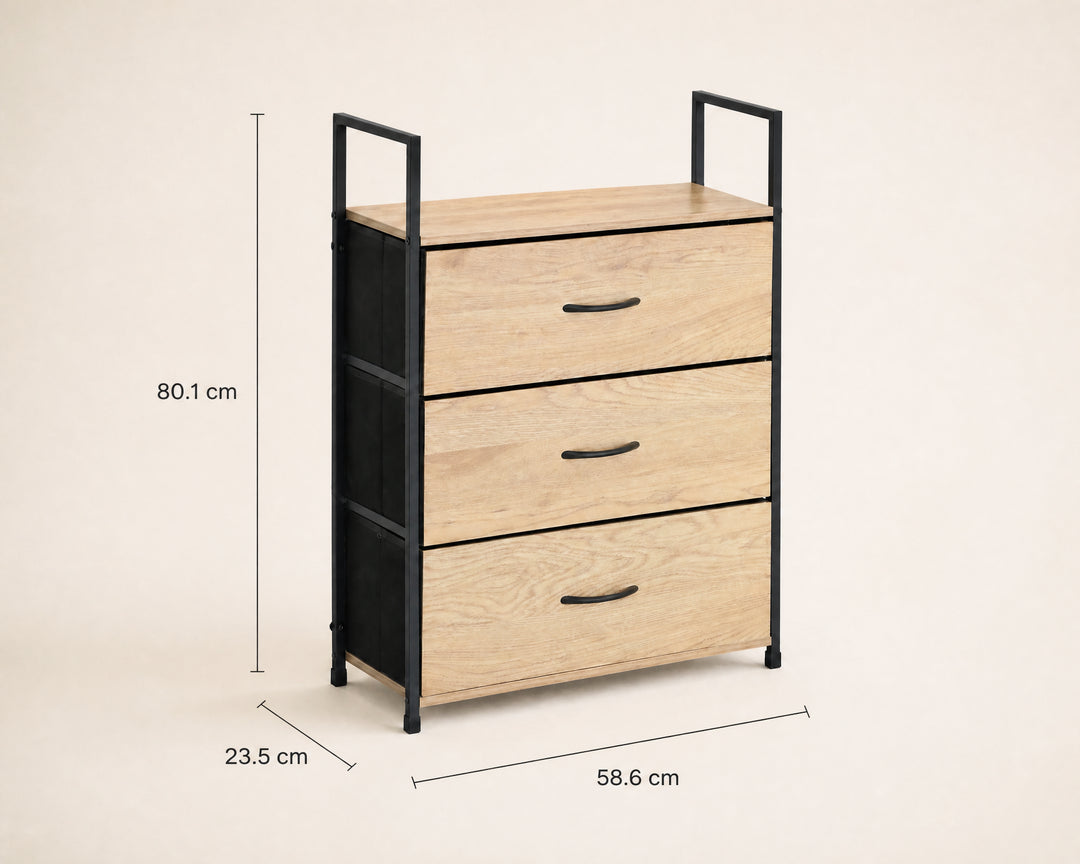 Cajonera Auxiliar Spaceline 3 Cajones de Metal