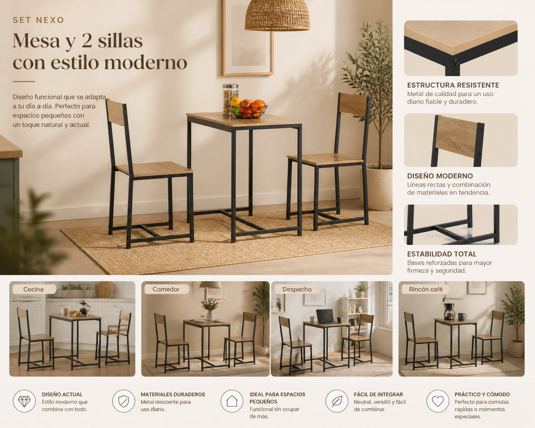 Set Mesa y Sillas Nexo: Elegancia y Funcionalidad