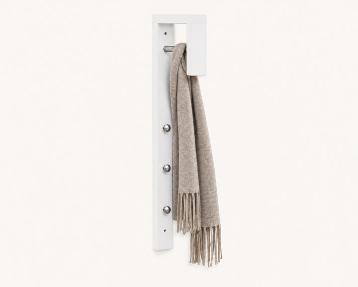Perchero Blanco de MDF con 3 Ganchos y Barra, 25x70 cm - imagen 7