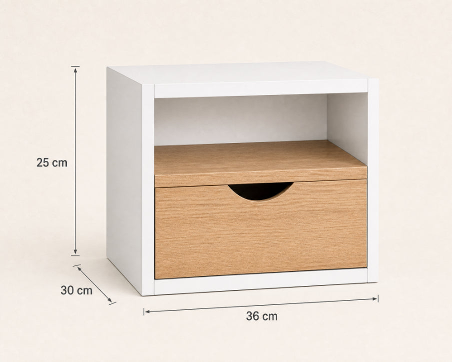 Estante de Pared con Cajón Blanco y Roble MDF 36x30cm - imagen 5
