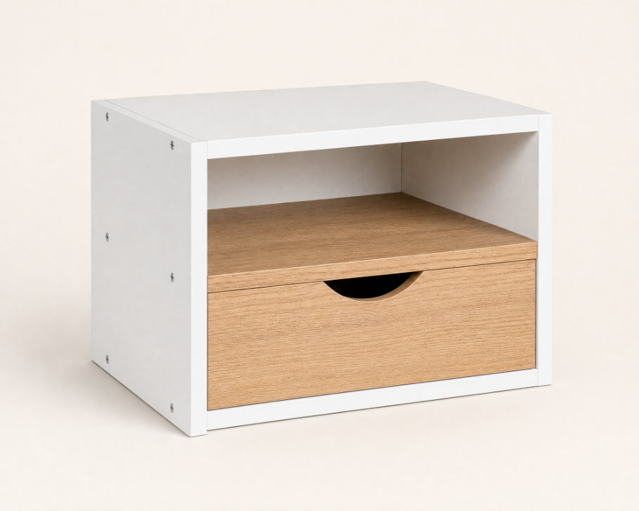Estante de Pared con Cajón Blanco y Roble MDF 36x30cm - imagen 6