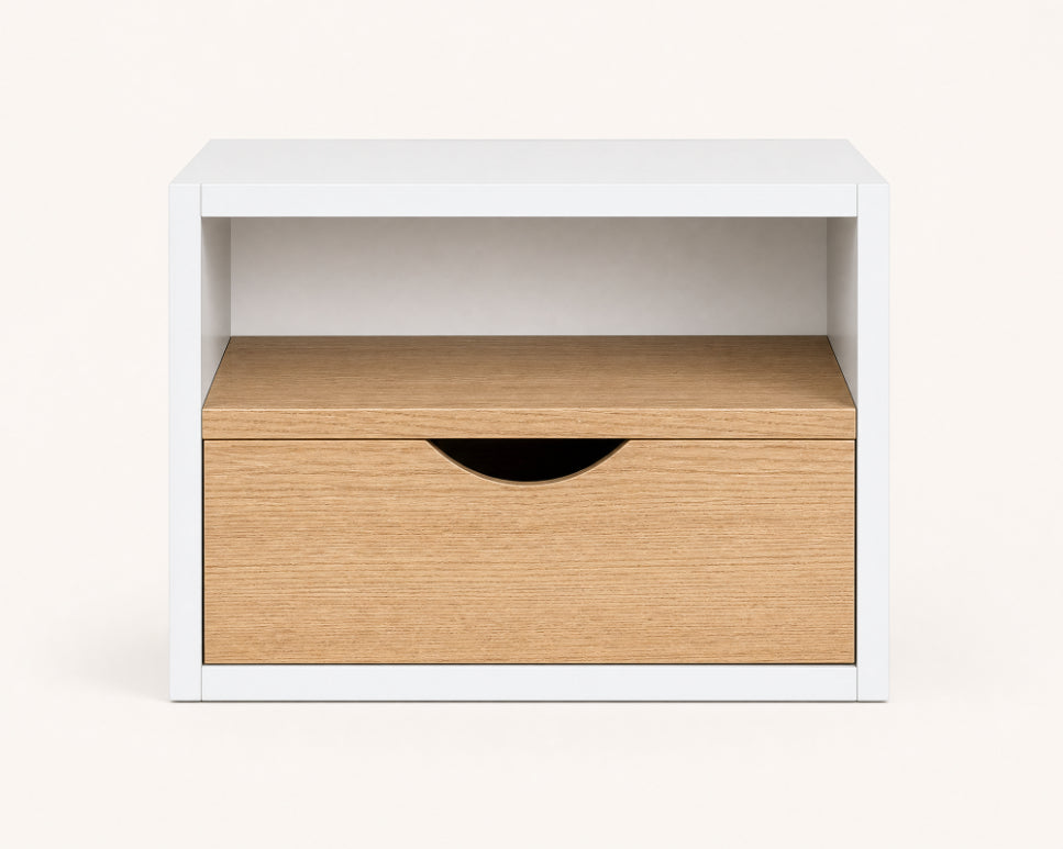 Estante de Pared con Cajón Blanco y Roble MDF 36x30cm - imagen 7